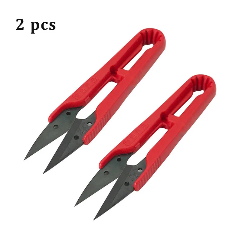 

(2 pcs/ set) Trimming Scissors Nippers U Shape Clippers Hand Tool Sewing Embroidery Thrum Yarn Stainless Steel U Scissors