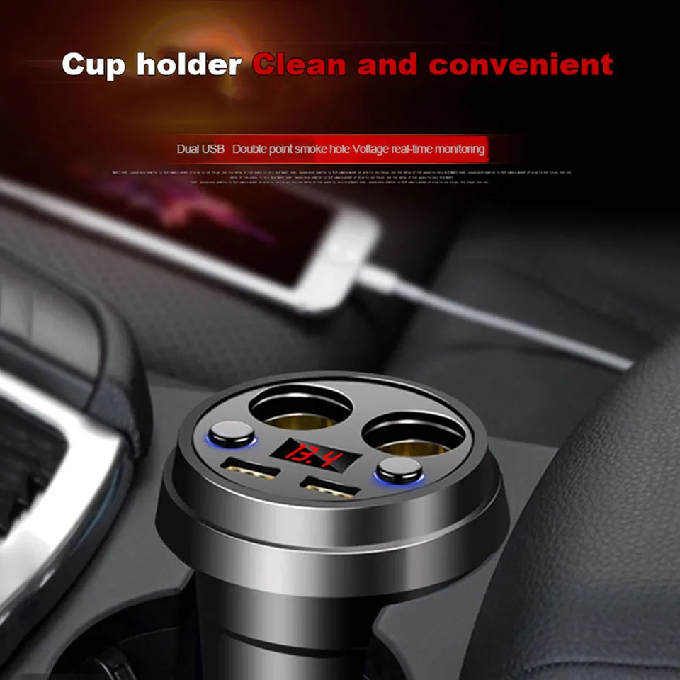 Mobile Phone Charger for Car Dual Port Usb Cigarette Lighter Charger Socket Charging in The Car (3)