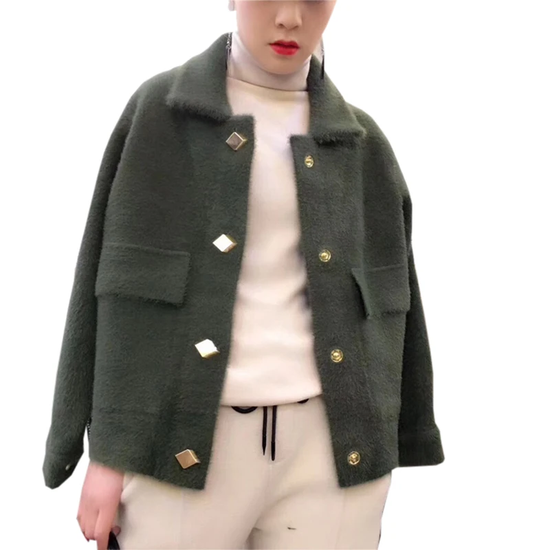 Новые женские осенне-зимние пальто из искусственного меха модные куртки из искусственного меха норки однобортные утепленные повседневные куртки из искусственного меха FP1680