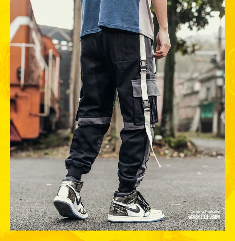 Men cargo pants new arrival spring and autumn cotton fashion pockets male ankle-length pants hot sale Korean style n25