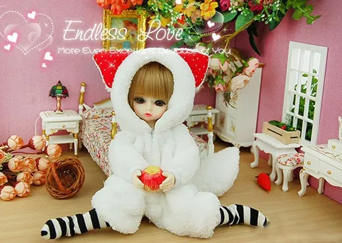

Cute Little Fox Pajamas Animal Outfit For BJD 1/8 YOSD 1/6 Doll Clothes ALB11