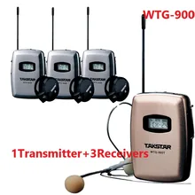 Takstar WTG900 Беспроводная система для гидов/Talkback система 780-850 МГц использование для путешествия синхронный перевод 1 передатчик+ 3 приемника
