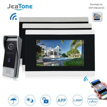 

7'' Touch Screen Wireless WIFI IP Video Door Phone Intercom Video Doorbell Villa Access Control System Motion Detection 1 to 3