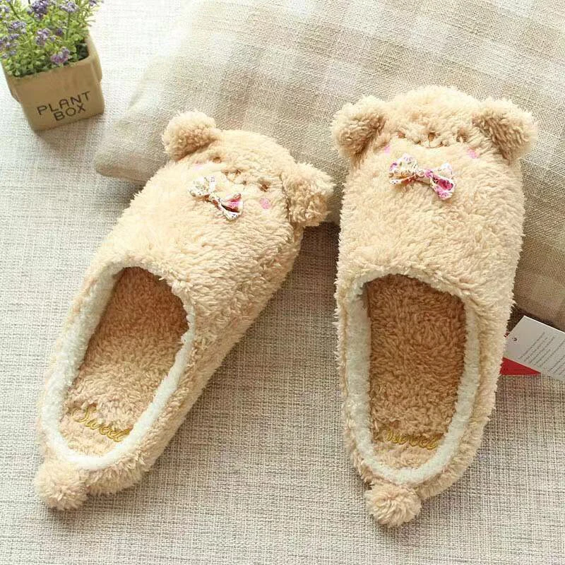 

2019 Spring Women Shoes Slippers Home Fluff Soft Cartoon Slippers Indoor Flip Flop Girls Keep Warm Shoes Women Hotel Slippers