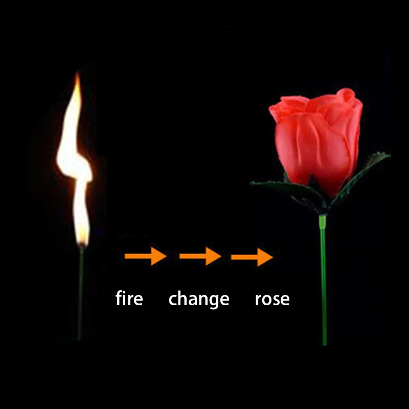 

2019 new Torch to Flower - Torch to Rose - Fire Magic Trick Flame Appearing flower professional magician bar illusion props