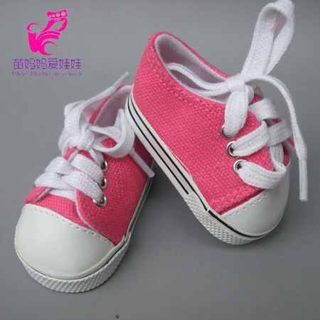 7 см кукольная обувь подходит для 43 см Новорожденные куклы Reborn baby Doll Shoes sneacker 18 дюймов Кукла спортивная обувь - Цвет: Rose Pink