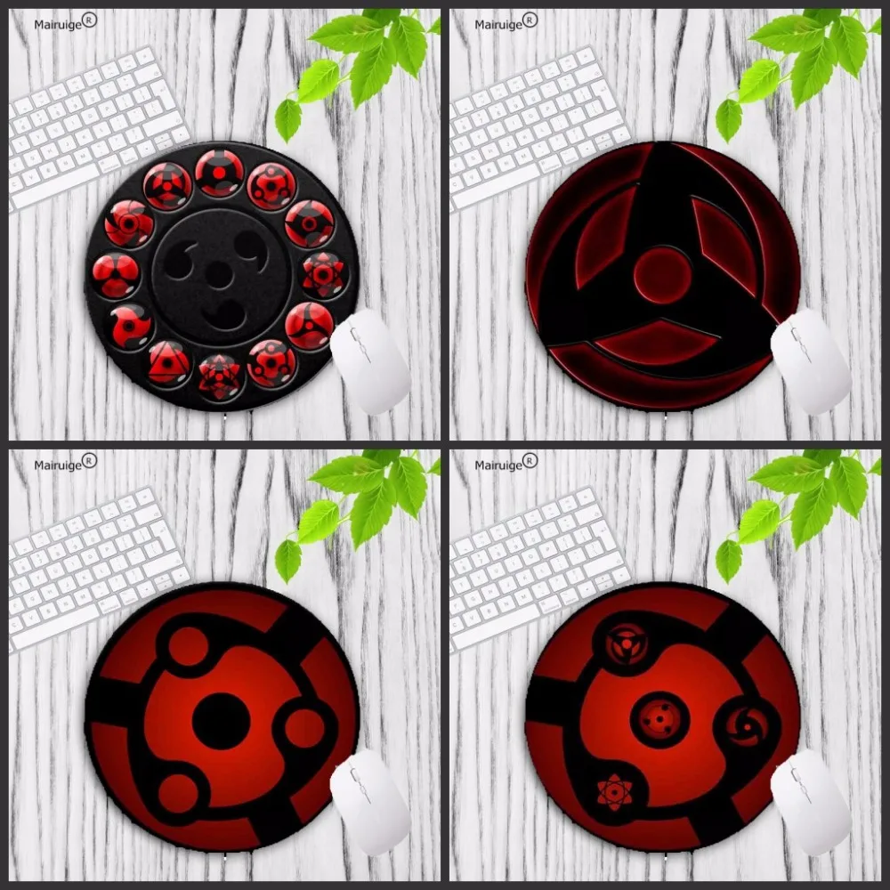 

Mairuige Naruto Red Logo Round Rubber Mouse pad Gamer gaming Speed Mousepad keyboard mat for CSGO DOTA Size 20*20CM
