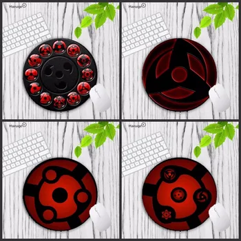

Mairuige Naruto Red Logo Round Rubber Mouse pad Gamer gaming Speed Mousepad keyboard mat for CSGO DOTA Size 20*20CM