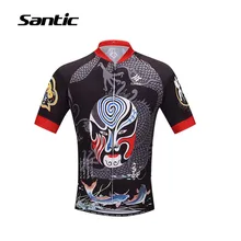Santic Cycling Jerseys Men Short Sleeve Motocross Shirt Anti-sweat Bike Jersey Riding Bicycle Sportswear MTB Downhill Ciclismo