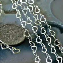 20 м/лот Посеребренная Медная цепь сердце звено цепи 3*4 мм