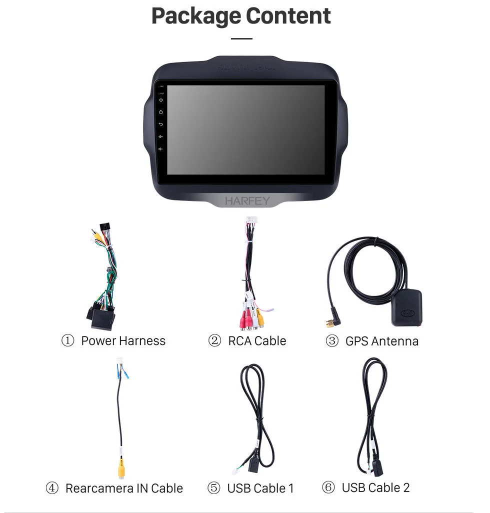 Best Harfey Car Multimedia Player for 2016 Jeep Renegade 9 inch Touchscreen Android 8.1 GPS Navi Radio with Mirror Link WIFI Music 19