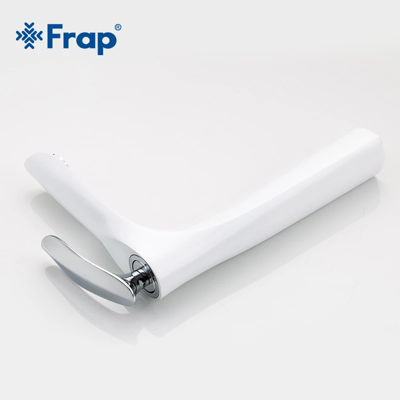 Billige FRAP Groß Messing Weiß Und Chrome Finish Badezimmer Wasserhahn Einzigen Griff Bad Armaturen Heißer Kalten Wasser Mischer Waschbecken Wasserhahn Y10097
