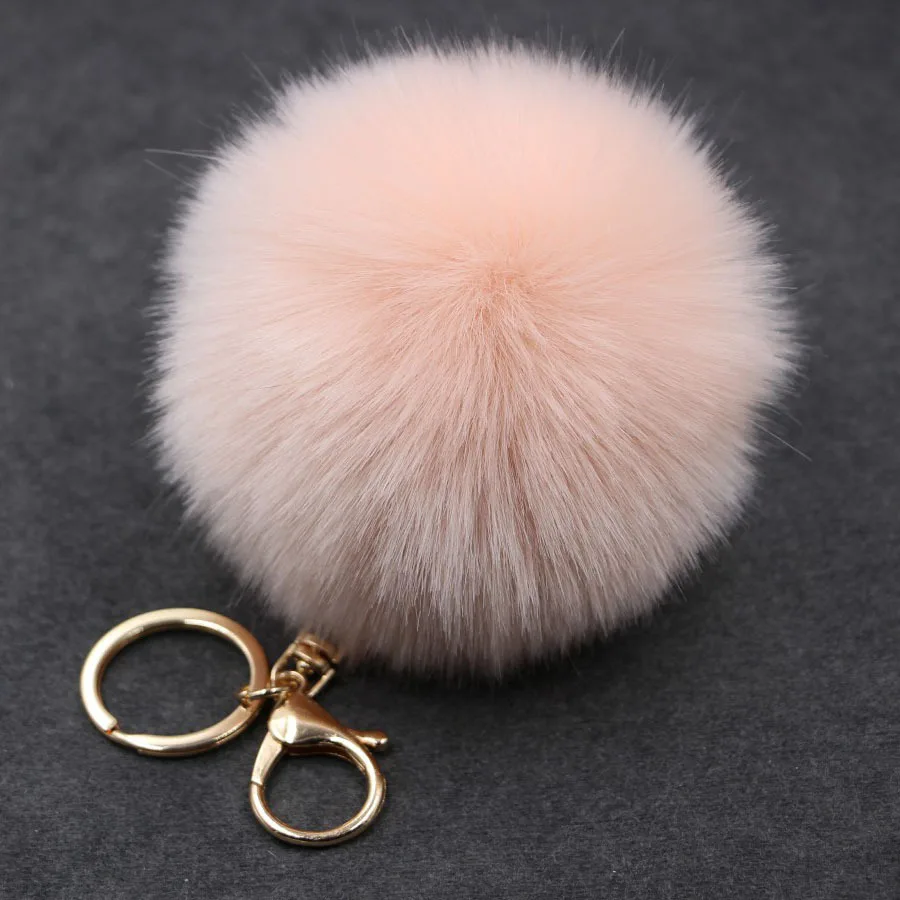 

17 Colors Trinket Keychain Pompons Keychains Fur Keychain Fluffy Key Chains for Cars Keyrings Trinkets Pom Pom Keychain