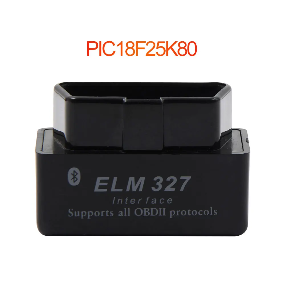 OBD2 Мини ELM327 Bluetooth диагностический инструмент с чипом PIC25K80 elm 327 V1.5 считыватель кодов для диагностики автомобиля новейшее сканирование - Цвет: Double PCB-Black