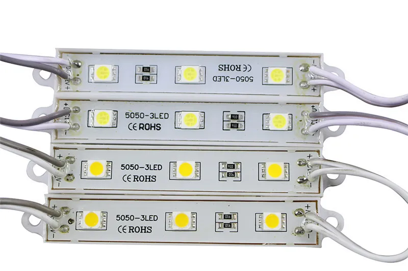 5050 3 светодиодный модули 40 шт желтый/зеленый/красный/синий/белый/теплый белый/RGB Водонепроницаемый IP65 DC12V светодиодный свет