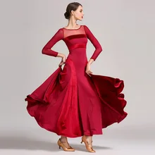 Красное стандартное бальное платье, женское платье для вальса, Одежда для танцев с бахромой, бальное платье для танцев, современные танцевальные костюмы, платье для фламенко