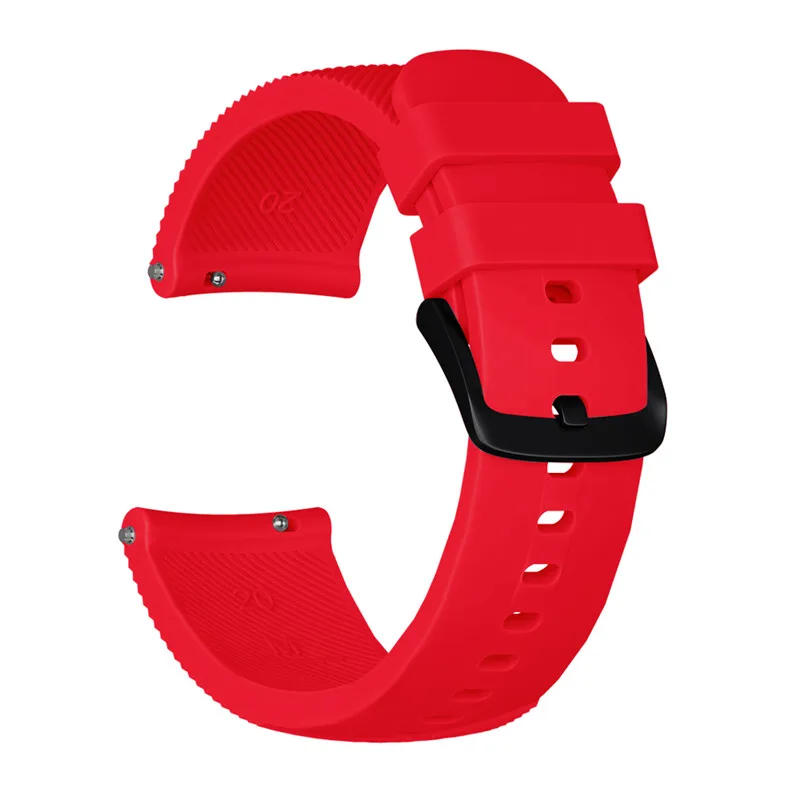 20 мм общие Мягкие силиконовые часы ремешок для samsung gear S2/huawei часы/Huami Amazfit Bip Смарт часы браслет ремешок - Цвет ремешка: red