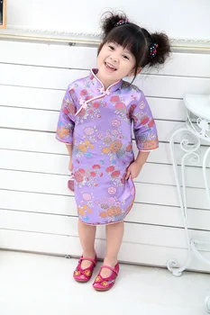 

2020 New Year Chinese Girls Dress Qipao Children Clothes Fashion Festival Floral Girl Clothing Shirt Jumpers