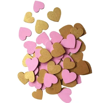 

200pcs Pink Gold Wooden Love Heart wedding favor wedding table decorations