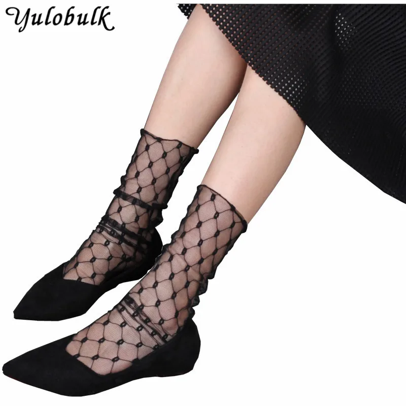 Носки женские летние весенние сексуальные прозрачные с сеткой|grid socks|socks womennet socks |