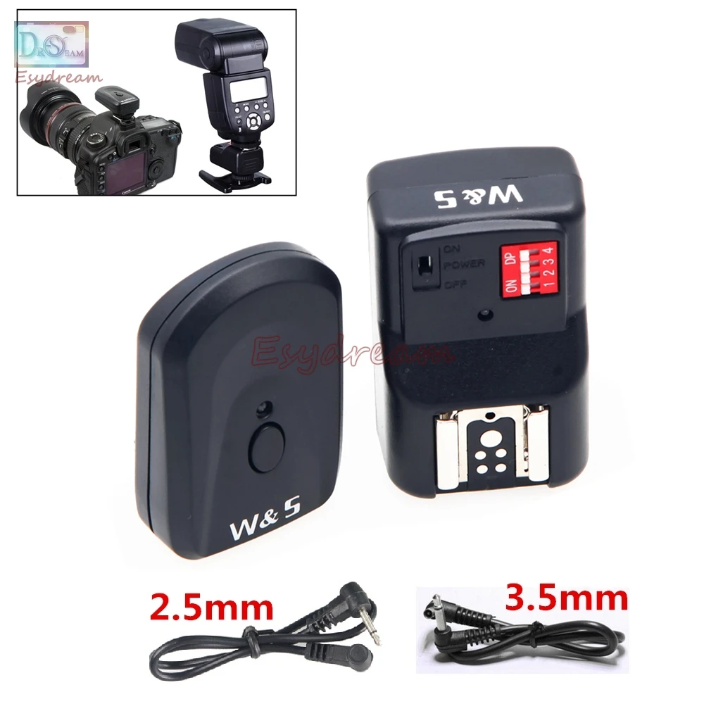 

16 Channels Wireless Remote Speedlite Flash Trigger for Canon Nikon Pentax Olympus 1 Transmitter + 1 Receiver