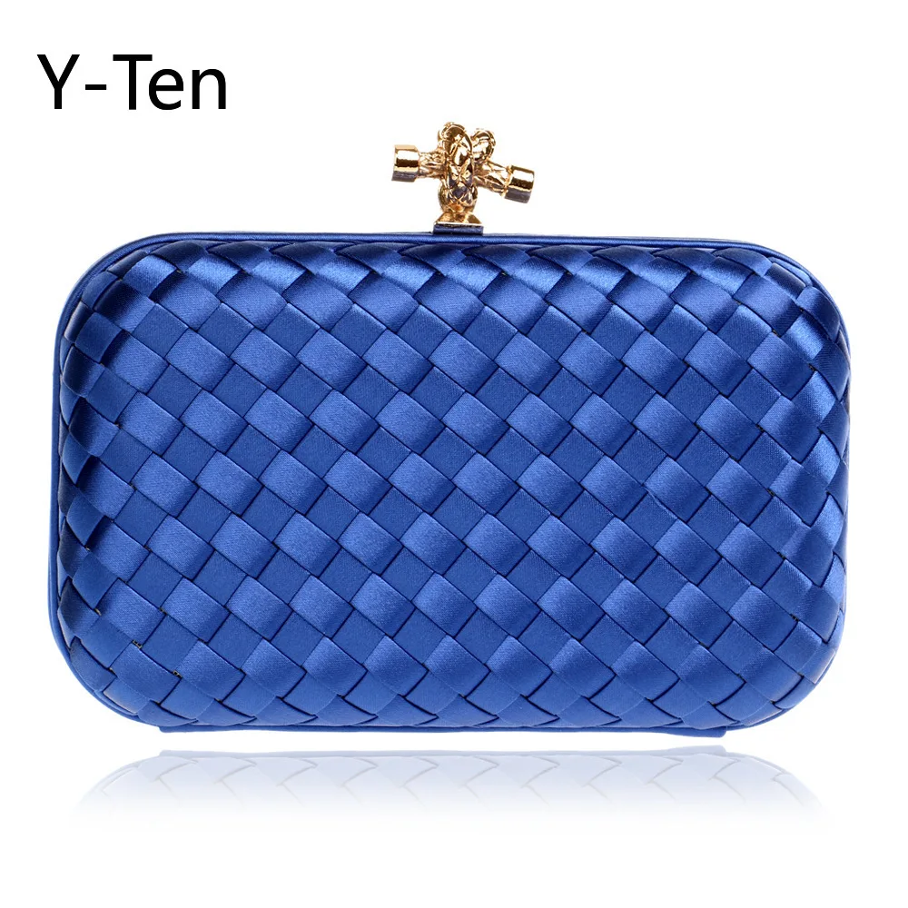

Wedding bag weaving women's elegantly European American high-quality banquet pure color hand evening bag