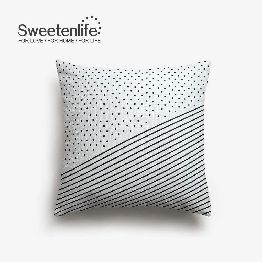 Sweetenlife 45x45 см наволочка для подушки креативные геометрические декоративные подушки высокое качество белая льняная ткань Подушка для стула