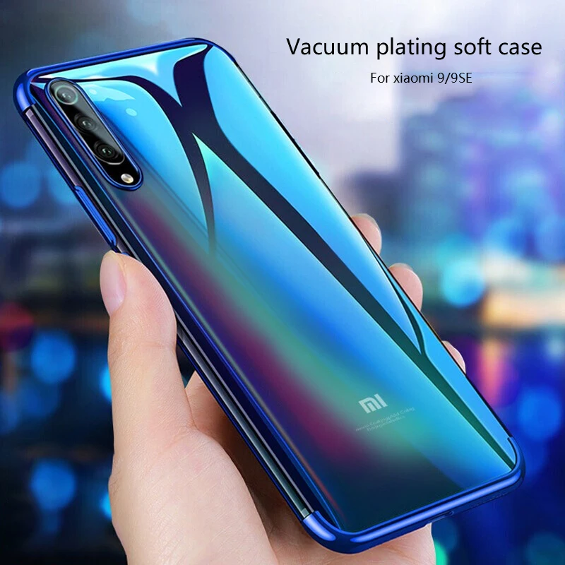 Case For XiaoMi Mi 9 Plating Clear Bumper Silicone TPU Transparent Back Cover xiaomi mi9 mi phone |