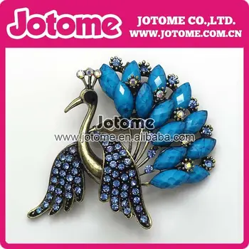 

Wholesale women vintage rhinestone fashion peacock animal Brooches pin jewelry