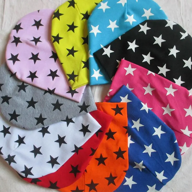 

Baby Hat Star Printing Cotton Caps For Baby Boy Girl Beanie Hat Spring Autumn Winter Children's Hats Caps New Arrival H9