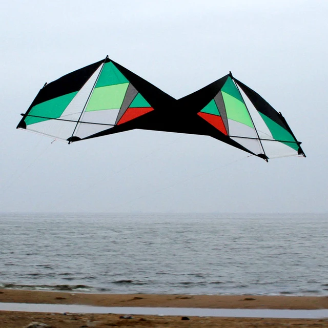 Cheap Outdoor 4 Line Sport Kite Beach Kite Quad Line Stunt Kite With Handles 25M Kite Flying Line Strings 
