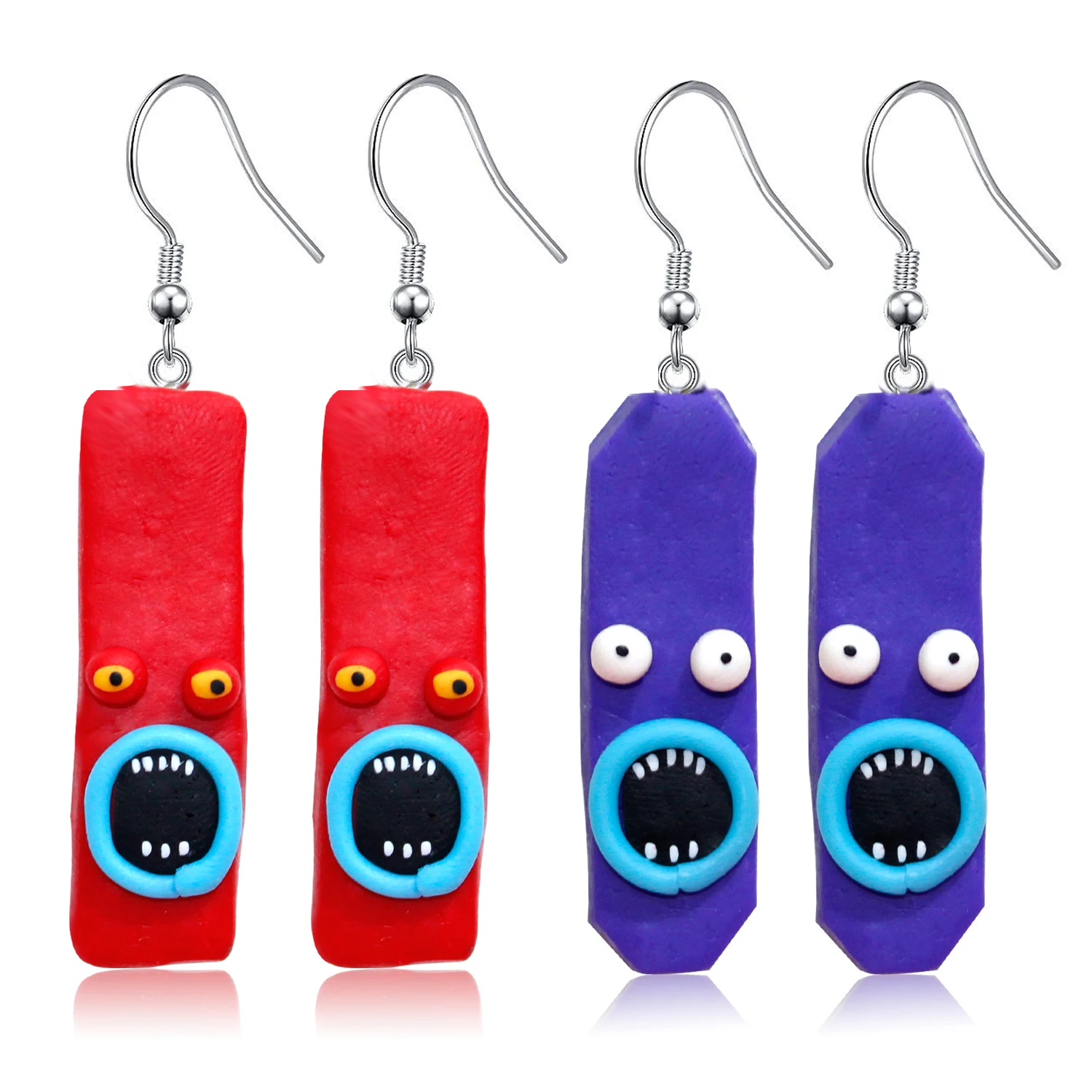 

New Design Handmade Polymer Clay Cute Face Earrings Fashion Jewelry Geometry Drop Dangle Earrings For Women Girl Kids Gift