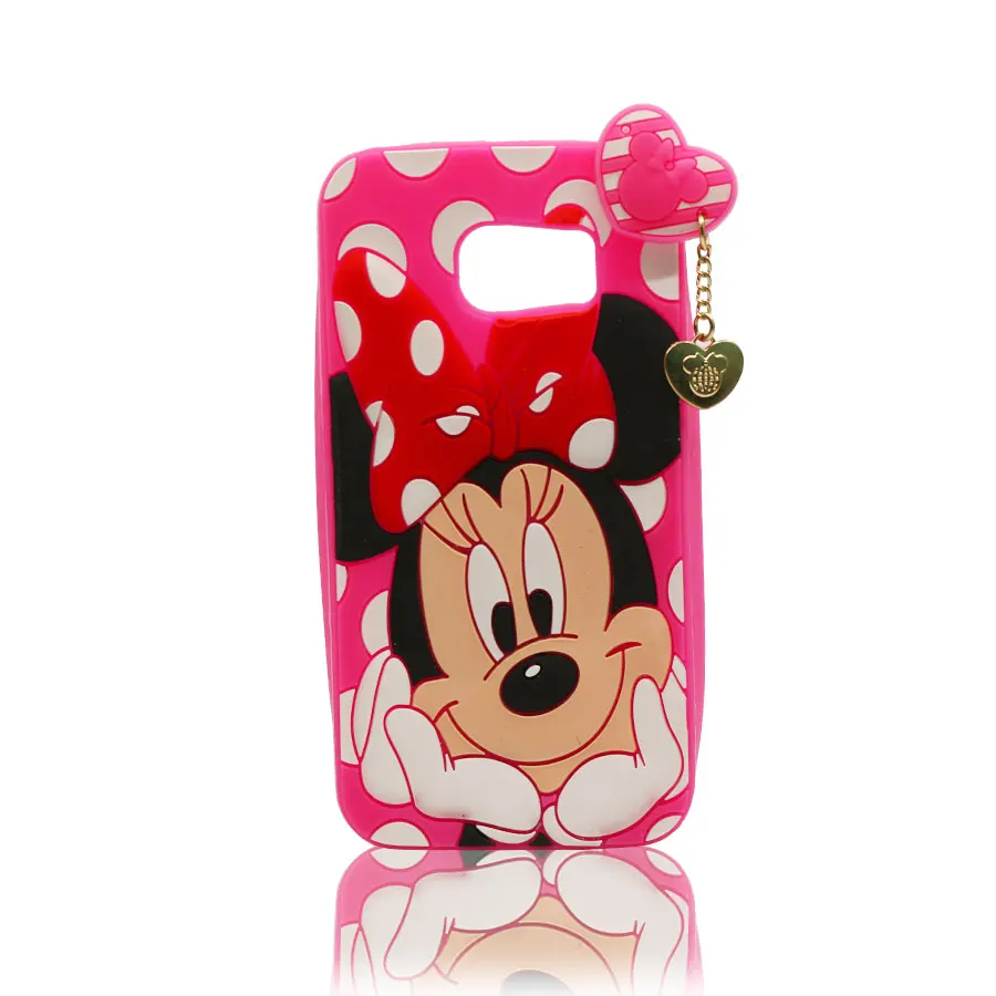 Для Samsung Galaxy S6 Edge Case 3D Мультфильм Минни Маус мягкая Силиконовая Задняя Крышка Shell