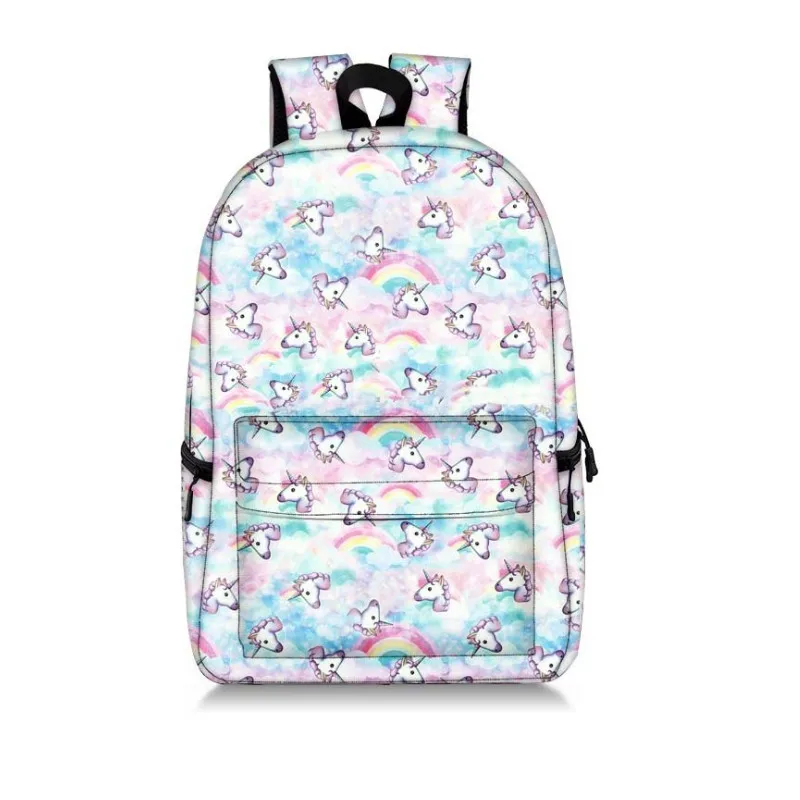 Единорог милые школьные печати рюкзак для девочек-подростков, водонепроницаемый, рюкзак для путешествий Mochila 3 шт./компл. ребенка рюкзак для ноутбука