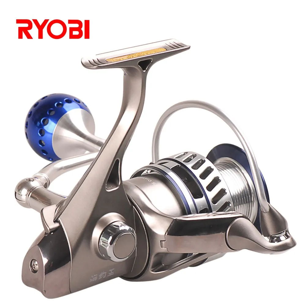 

RYOBI Fishing King III 6000 8000 Size 6+1 BB Spinning Reels 5.0:1 Drag power 10kg Carp Weeve Feeder Carretilha Para Pesca Fish
