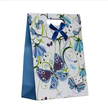 

20pcs/lot Fashion Butterfly doodle shopping bag and packaging, gift bag pouch paper with handle,wedding,party,birthday gift bag