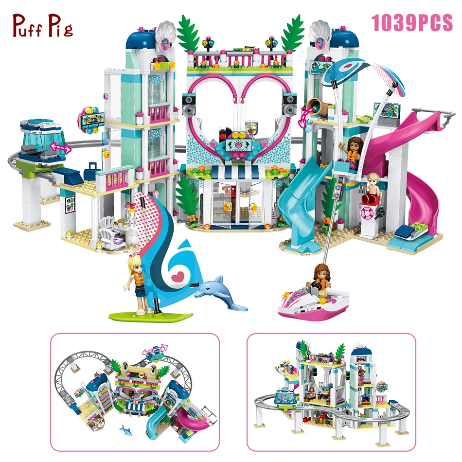 

1039pcs Friends Heartlake City Resort Building Blocks Girls Model Figures Bricks Compatible Legoings Friends Toys Gift For Child