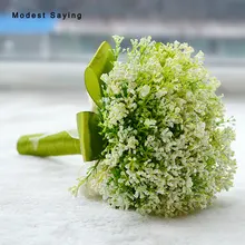 Романтические Зеленые искусственные Свадебные цветы букет Лаванда невесты Свадебные аксессуары, букеты букет de mariage