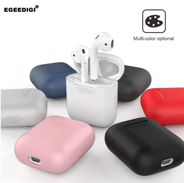 

Ship UP 24h TPU Silicone Bluetooth Wireless Earphone Case For AirPods Protective Cover Skin Accessories for Airpods Charging Box
