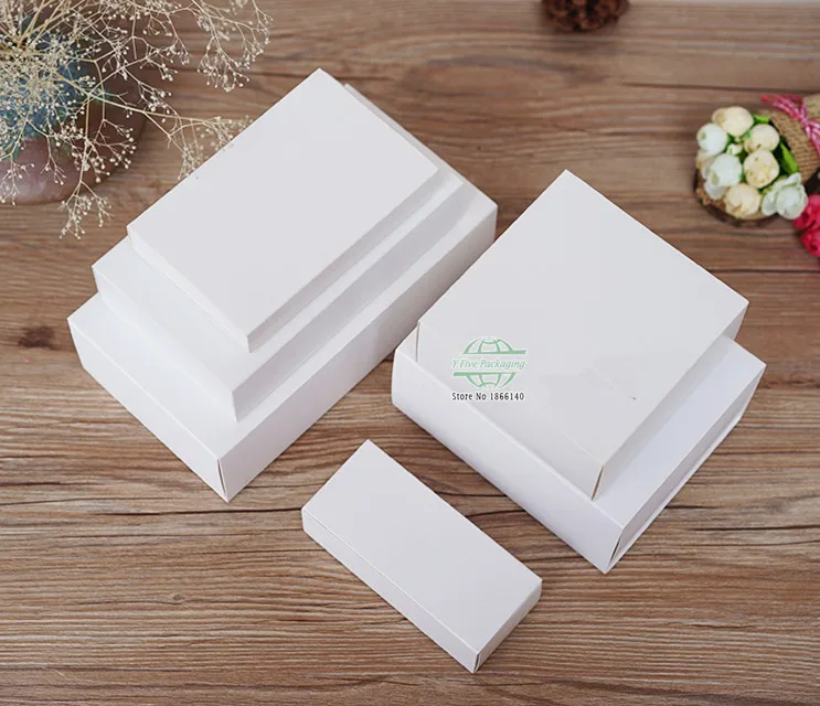

12 Size Blank White Paper Box White Drawer Boxes White Packaging Cardboard Box Handmade Soap Gift Box 100pcs\lot Free shipping
