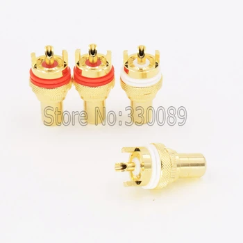 

8X Gold Plated RCA female Connector Gold plug Audio Terminal Panel Mount Chassis Audio Socket Plug Amplifier