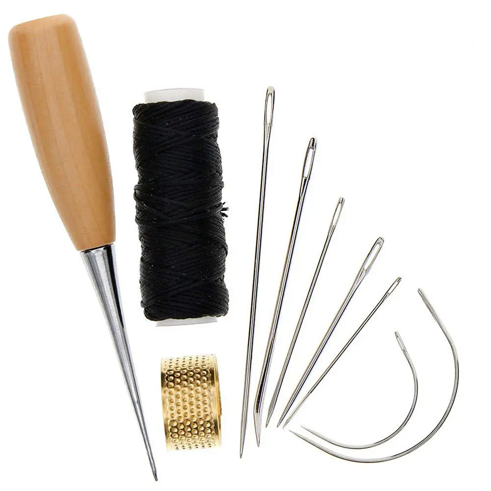 Тканевая кожаная швейная обувь инструмент с деревянной ручкой шило для шитья Кожа ремесло Инструменты для ремонта обуви принадлежности для шитья