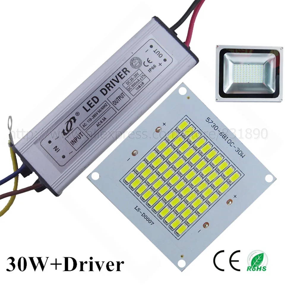 2 шт. в наборе, светодиодный pcb+ драйвер 110 V/220 V Водонепроницаемый 10W 20W 30W 50W 100W 150W 200W Алюминий PCB с SMD5730 светильник наводнения источник светильник пластина