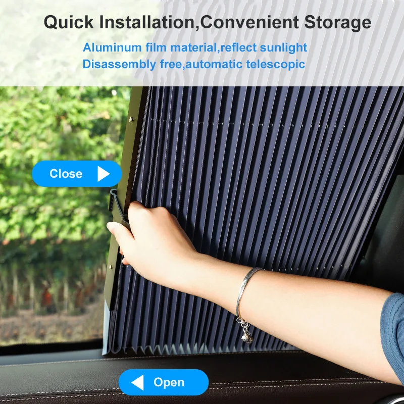 Универсальный автоматический телескопический Автомобильный солнцезащитный Зонт Coche солнцезащитный козырек лобовое стекло Солнцезащитный козырек Передняя Задняя Защита от ультрафиолета
