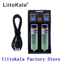 Liitokala bateria recarregável de li-ion, 2 peças, 3.7v, 3400mah, 18650 (sem pcb) carregador inteligente + Lii-202 usb 26650 18650 aaa