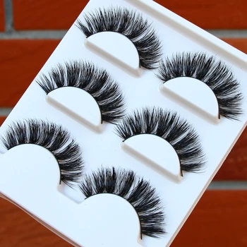 

High Quality Mink False Eyelashes Cross Exaggerated Messy Thick 3d Makeup Fake Eyelashes Handmade Cotton Thread Eye Lashes 14