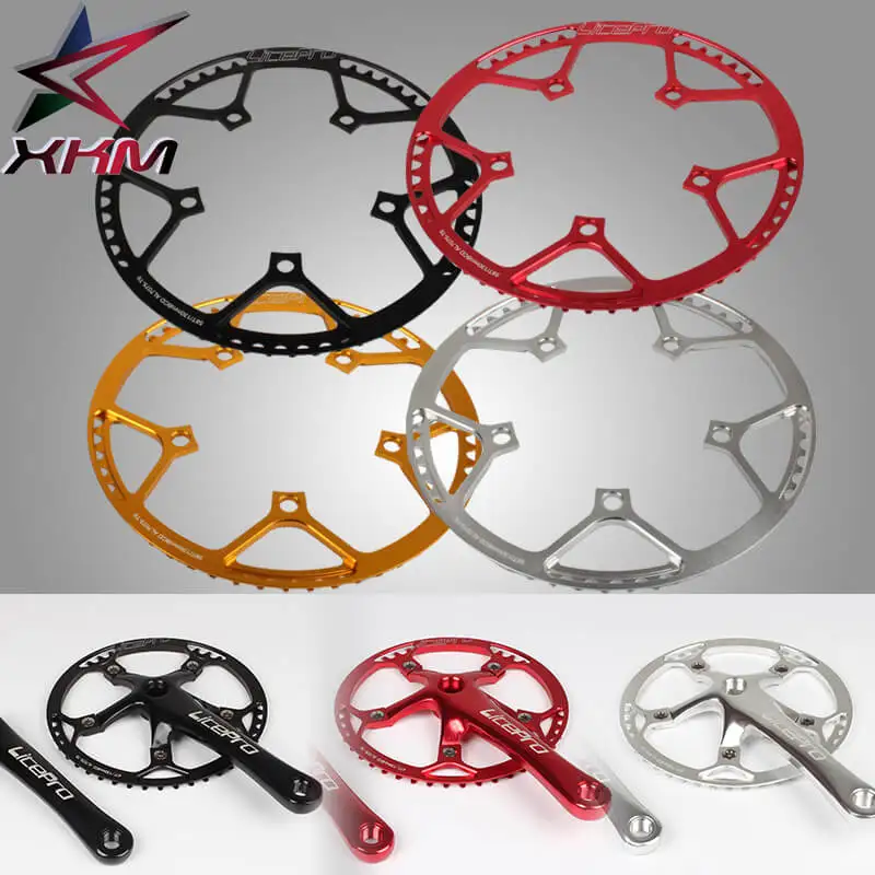 

Litepro Aluminum Alloy Bicycle Cranks Round Chainwheel 45-58T MTB Mountain Road Bike Cranksets Length 170mm BCD 130mm