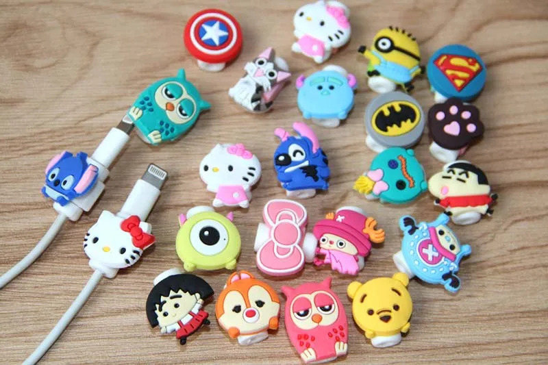 1pcs USB cable Earphones Protector colorful hello kitty Cover For iphone font b android b font