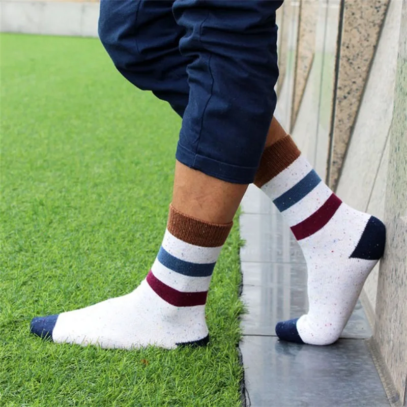 Mantieqingway National Striped Mens Business Socks Brand High Quality