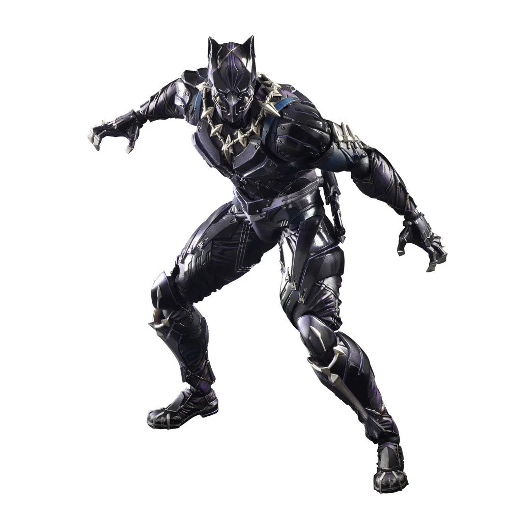 

2018 New Solid 3D Marvel Avengers Black Panther Super Hero PVC Action Figure Model Joint Mobility Toy